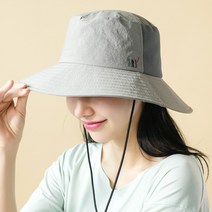 한스모자 등산모자 메쉬 나일론 방수 캠핑 낚시 골프 끈달린 봄 여름 가을 남녀공용모자, Free, 그레이