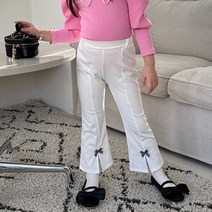 23봄 라고 체크리본부츠컷팬츠