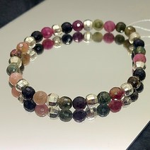 딸럽 투어멀린 팔찌 만들기 키트 (기본 18cm) 은미러볼 타입, 2개, 2개