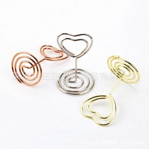 와이어 POP 실버 로즈 골드 네임택 메모 홀더 가격표 꽂이 쇼클립 베이커리, 하트, 로즈골드 8.5cm