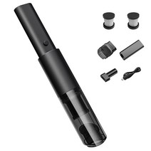 [Amazon 한정 브랜드] Glvaner 무선 핸디 클리너 자동차 청소기 필터 경량 6000PA 흡인력 USB 충전식 분체 회전 잠금 컴팩트 건습 양용 다종 노즐 포함 일본어 취급 설명서 포함 (블랙)