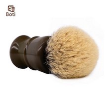 면도브러쉬 Boti 브러시 면도 순수 갈색 수지 손잡이 SHD, 22mm