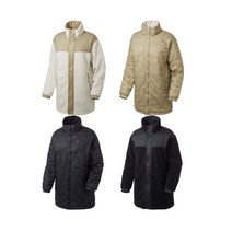 코오롱스포츠 여성 리버시블 마운틴자수 롱자켓 블랙 아이보리 긴기장 롱후리스 양면 뽀글이 패딩 JKJFW20242 BLK IVO