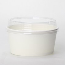 tnssunflower white 520cc 종이그릇 100개(투명뚜껑포함) 일회용용기, 1팩, 100개입