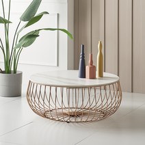 퍼니츠 볼라에르 800 원형 세라믹 low 테이블 5colors, 로즈골드_스타투아리오(화이트)