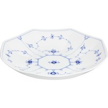 로얄코펜하겐 1020517 블루 플루티드 플레인 아치 볼 접시 9.8인치 (25 cm) 결혼 선물, 1개, 화이트블루