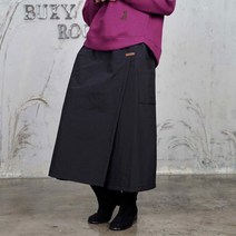 벅시루 여성 예스랩 본딩 라벨 양포켓 앞뒤랩 와이드팬츠