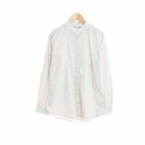 유니클로 핑크 면 노카라셔츠 여자 7666