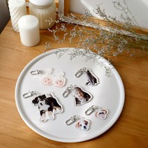 1+1 아크릴 키링 제작 열쇠고리 키홀더 어린이집 얼굴 반려동물 아기 아이사진 고양이 강아지 커플 단체 기본형 소량 대량, 시안확인o, 자유형 (누끼형)