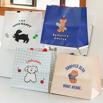 Romane 라지 타포린 백 봉투 / 바게트베어 구름이 페이지 도낫베어 / 장바구니 마트 휴대용 코스트코 쇼핑백 쇼핑