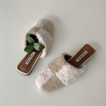코지 여자 몽글몽글 구름 뽀글이 리얼양털 뮬 슬리퍼