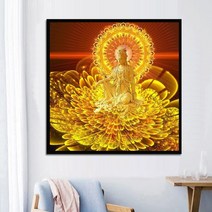 불교 부처님 보석십자수(소형), 70X70cm