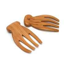 Lipper International 손잡이 달린 대나무 샐러드 핸즈 10.2 x 19.1 4.4 cm (4 7.5 1.75인치) 한 쌍, Salad Hands with Knob Handles_
