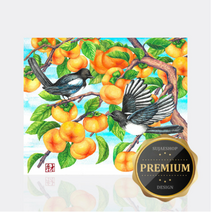 수재샵 보석십자수 감나무와까치 60X50cm (3D전체) / 라운드2.8+AB큐빅