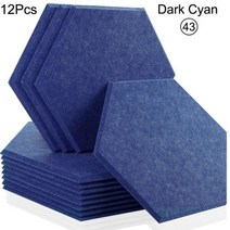 방음벽 방음 스펀지 차음제 흡음제 녹음실 벽간소음 방음공사 작업실 방음판, Large Hexagon, 43--Dark Cyan, 0.8cm Medium Density