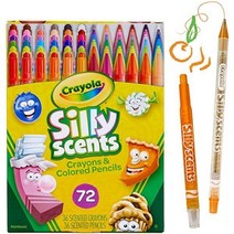 크레욜라 실리 향의 트위스터블 향이 나는 크레용 & 색연필 학용품 72 카운트 전용, 72ct, Silly Scent Combo Pack
