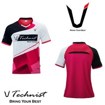 테크니스트 배드민턴 티셔츠 핑크 화이트 21TT-8203PK