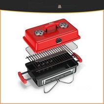 드럼통화로 숯불화로 드럼통화덕 화재 목자 숯불 바베큐 그릴 야외 가정용 접이식 휴대용 탄소 스토브 꼬치, 레드 싱글 오븐