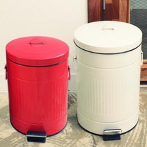 선우랜드 페달 양철 휴지통, 양철 휴지통 화이트 20L, 1개