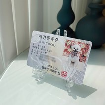 애견등록증+플라스틱받침대1개+애견발수건