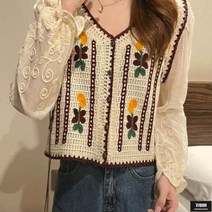 가바바 여성 미디가디건 알프스 소녀 느낌의 포인트 가디건 G59777