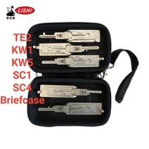 lishi 2 in 1 m1ms2 cisa-5 yale-5 yale5-b yale6 yale6-b kw1 kw5 sc1 sc4 te2 키 리더 자동 자물쇠 도구, 상자가있는 5 개 키트