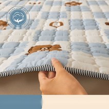 바닥 이불 찹쌀떡 밴딩형 퀸사이즈 싱글 거실 미니멀 여름 원룸 고밀도 캠핑 퀵슬립, 스카이블루