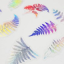 데코 다꾸 휴대폰 꾸미기 장식 반투명 PET 홀로그램 스티커 잎사귀, 상세페이지 참조, 상세페이지 참조