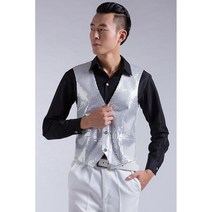 남자 반짝이조끼 무대의상 공연 조끼 웨이터 클럽 호스트 의상 스팽글 남성 밤무대 트로트