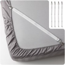 이케아 침대 매트리스 시트 고정 집게 커버 탄성 스트랩 4p 클립 패드 이불 침구 깔끔한 밀림 방지 정리 핀 홀더 밴드 말림 매트 평평한 토퍼 다용도 JULKAKTUS 율칵투스