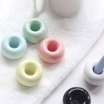 스탠드 세라믹 칫솔꽂이 자주 칫솔 볼펜 꽂이 욕실인테리어 도자기 거치대 다이소 이케아, 화이트