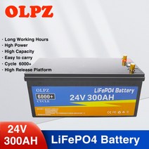 인산철 리튬 배터리 안전성 높은 고효율 12v 24v 500ah lifepo4 12.8v 300ah 250ah 200ah 내장 bms 염 셀 골프 카트 태양열 용 6000, 24v300ah