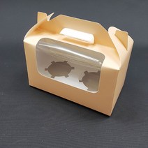 머핀상자 컵케이크 투명창 2구 핑크 케이크상자(10개)