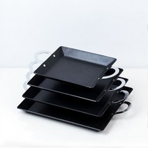 원형 사각 스텐 경질 닭갈비팬 곱창팬 가정용 업소용, 코팅 사각전판 소(325X275mm)