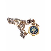하이킹용 앤티크 체인 나침반 캠핑용 황동 로켓 나침반 체인에 황동 나침반이 새겨져 있음 Brass Nautical Compass 결혼 선물