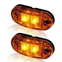 스탠다드메카닉 중장비 부품 led 자동차 사이드 마커 조명 2.5quot 트레일러 트럭 픽업 rv 타원형 신호 표시등 액세서리 용 정리 자동 조명 DIY, 2개 노란색