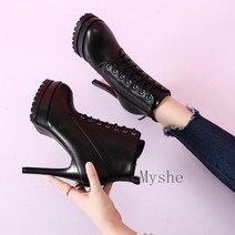 [Myshe]가보시 부티 힐 스틸레토 힐 여성 패션 앵글 부츠 Dou2fei906LX5