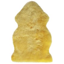 천연 밀라노 정품 양가죽 러그 두껍고 풍성한 말뚝 푹신한 양털 러그 미끄럼 방지 뒷면이 있는 침실 거실용 더블 펠트 보리, Canary
