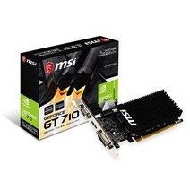 MSI 게이밍 지포스 GT 710 1GB GDRR3 64비트 HDCP 지원 DirectX 12 OpenGL 4.5 방열판 로우 프로파일 그래픽 카드 (GT 1GD3H LP)