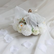 엘블랑꼬 데이지 화동바구니 조화 꽃장식 결혼식 예물 교환 링베어러