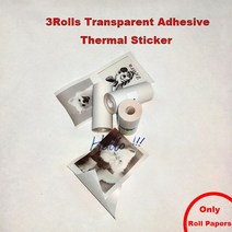 라벨프린터 무선프린터 잉크없는 휴대용 미니 무선 감열식 라벨, 14 3Rolls Trans Paper