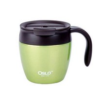 OSLO 스텐 오슬로 커피 350ml 애플 컵 잔 스테인리스 머그 1개 9W9C9B29, 그린350ml