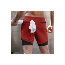 남성 카고 여성 반바지 칠부 면 데님 숏 팬츠 2023 카모 러닝 남성용 2 In 1 더블 데크 빠른 건조 체육관 스포츠 피트니스 조깅 운동 남성용 쇼트