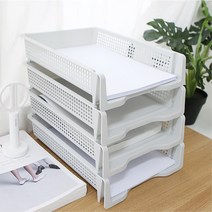 적층형 A4 용지 보관함 서류함 이면지함 1단 사무비품 파일수납함 문서정리 정리대 서류수납함 정리함, 세로블랙