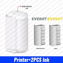 Evebot 휴대용 라벨 프린터 미니 무선 스마트 인쇄기 패턴 로고 QR 코드 바코드 크리에이티브 문신, 04 Printer - Yellow Ink
