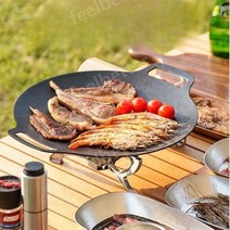 주물 그리들팬 가마솥뚜껑 안성주물 무쇠 불판 솥뚜껑 삼겹살 고기 캠핑 인덕션 대형, C.29cm화이트 팬+손잡이+보관가방