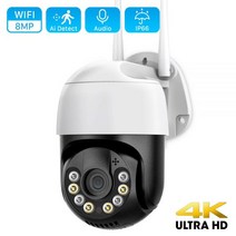 야외용 IP 카메라 8mp 4K 와이파이 H.265 5MP Ai 사람 탐지 오디오 비디오 감시 1080P 2MP 자동 추적 PTZ, 8MP 4K Add 128G Card_ | EU 플러그