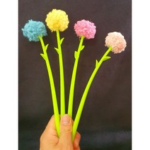 흔들흔들 잘써지는 펜 실리콘 꽃 중성볼펜