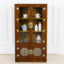 편백팔각양주장(중) 이조공예 고가구 진열장 원목가구, 편백창살양주장