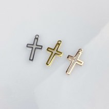 [DP1-072] 써지컬스틸 부자재 컷팅 십자가 목걸이만들기 DIY 재료 악세사리부자재